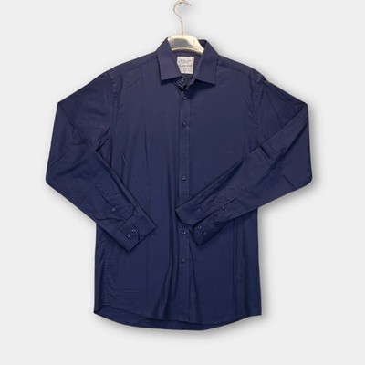 Freizeithemd Seven Seas Herren Gr. 41/42 Dunkelblau 100% Baumwolle Classic