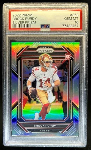 2022 Prizm Brock Purdy RC Silver Rookie #353 49ers PSA 10