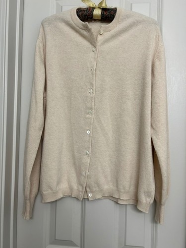 Campbells of Beauly Ivory Lambswool Cardigan Size XL