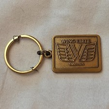 Vintage Honda Wing Elite Brass Key Tag Fob Finder Return Postage Tag 26191