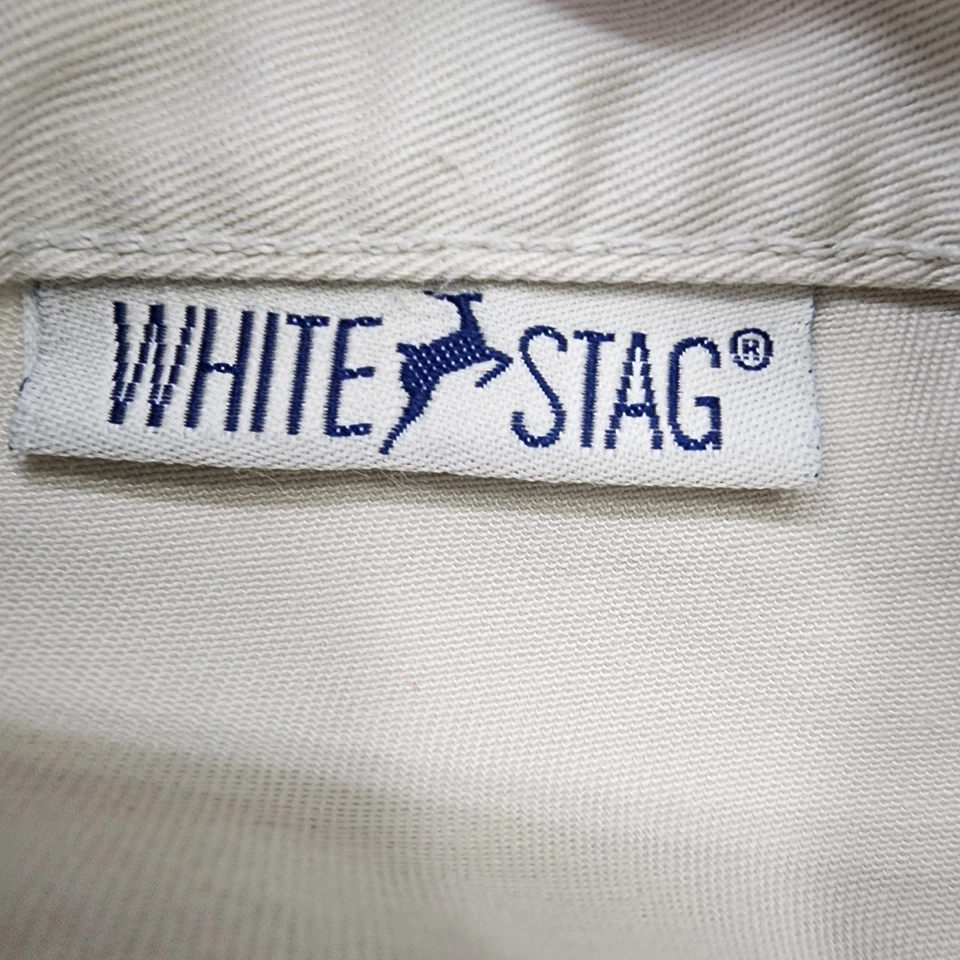 Pantalones de ciervo blancos vintage para mujer 14 beige caqui plisados tiro alto cónicos oficina Foto 3 de 4