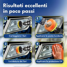 Kit Rinnova Fari Auto Kit Lucidatura Fari Auto Polimero Liquido Fari Kit Lucida - Miniatura 3