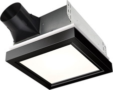 110 CFM Decorative Bathroom Exhaust Fan with LED Light and Matte Black Trim, ENE