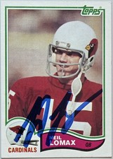 1981 TOPPS Neil Lomax Auto Card #471 St Louis Cardinals Football Rookie Signed . rookie card picture