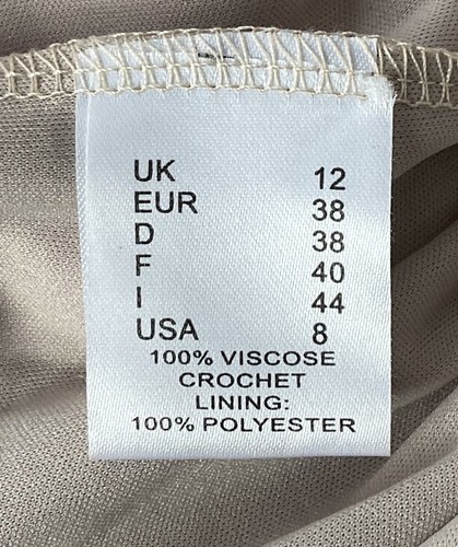 Beige Crochet uk 12 Gina Bacconi Sleeveless Dress with Bolero - #03 - Picture 13 of 14