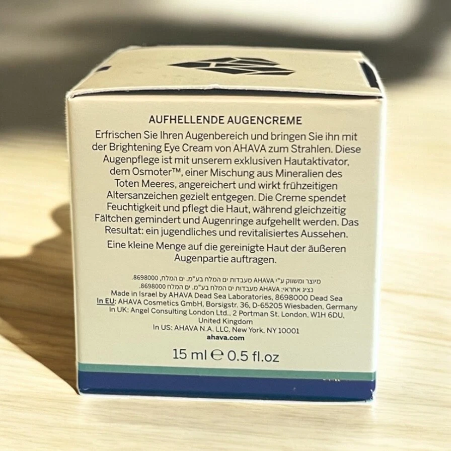 Creme clareador para os olhos AHAVA 0,5 oz – controle de idade, antifadiga, redução de círculo escuro - Imagem 2 de 4