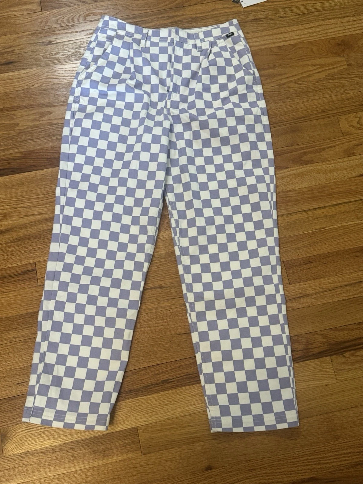 Pantaloni Vans a quadri lavanda Lizzie Armando nuovi con etichetta taglia 28