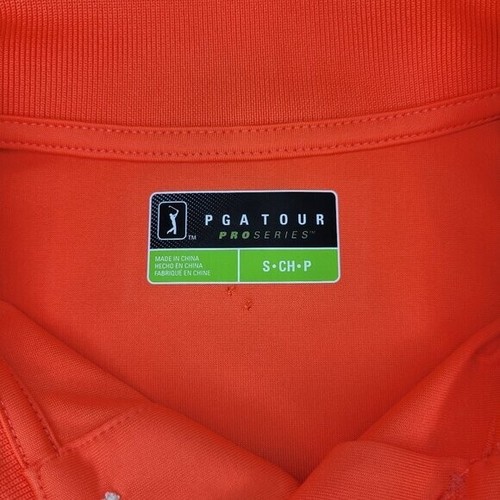 PGA Tour Pro Series Men's Small Short Sleeve Bright Orange Golf Polo Shirt NWT - Picture 4 of 8