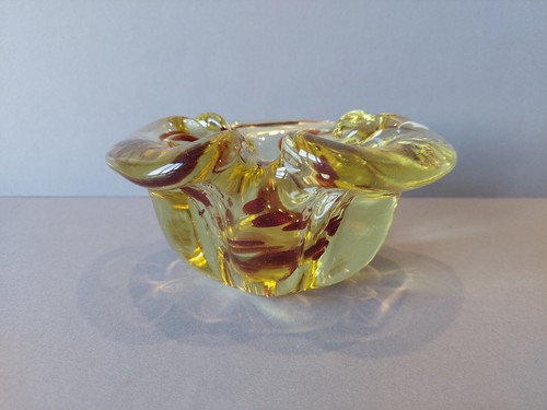 Soviet Beautiful glass vase ashtray. Made in USSR. Soviet Union. Original. 5 - Picture 5 of 17