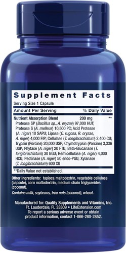 Life Extension Extraordinary Enzymes 60 Capsules - Picture 2 of 2