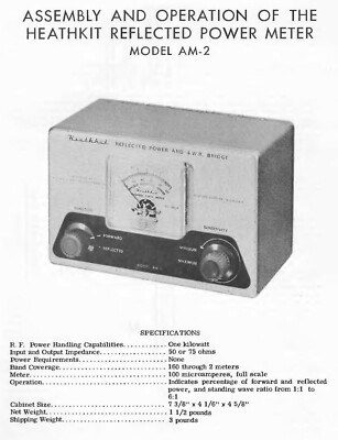 Assembly & Operation Manual-Anleitung für Heathkit AM-2 