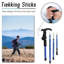 Survival Tactical Trekking Cane Poles Portable Multifunction Walking Alpenstock