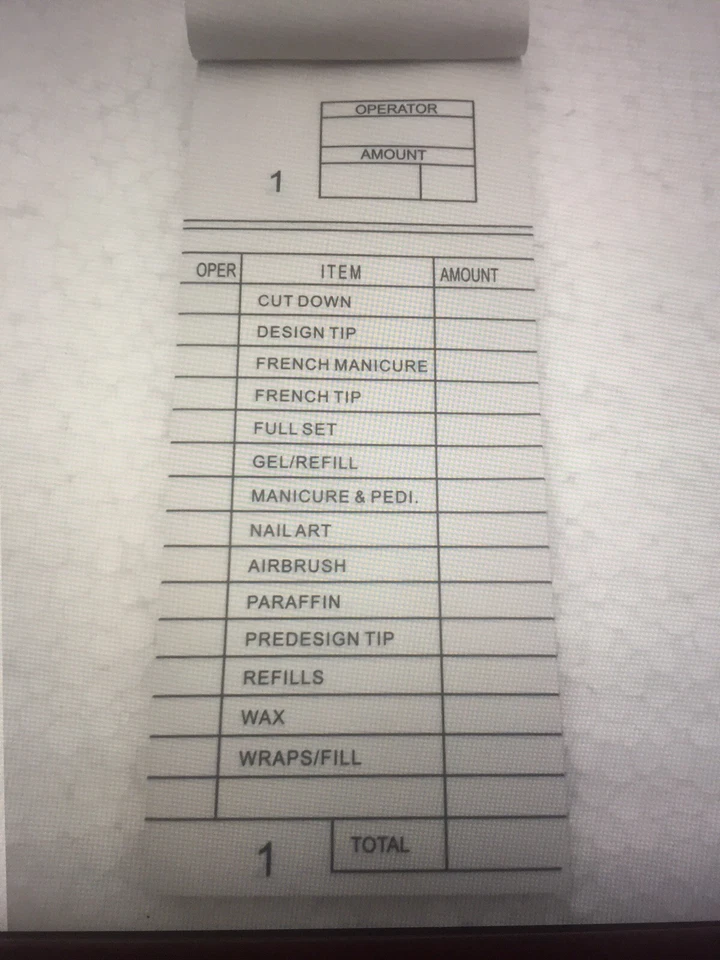 JET Brand New Nail Salon Ticket Check Pads Cash Receipt X25 Pads