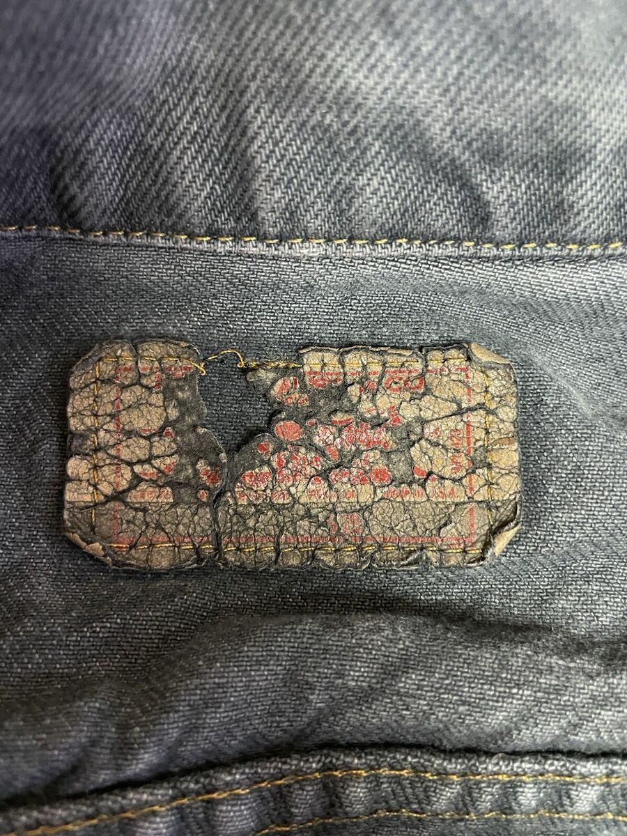 VTG Levis DISTRESSED Faded Black Denim Trucker Jean Jacket VTG Levis DISTRESSED Faded Black Denim Trucker Jean Jacket