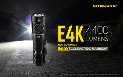 NITECORE E4K Compact Every Day Carry Flashlight 4x CREE XP-L2 V6