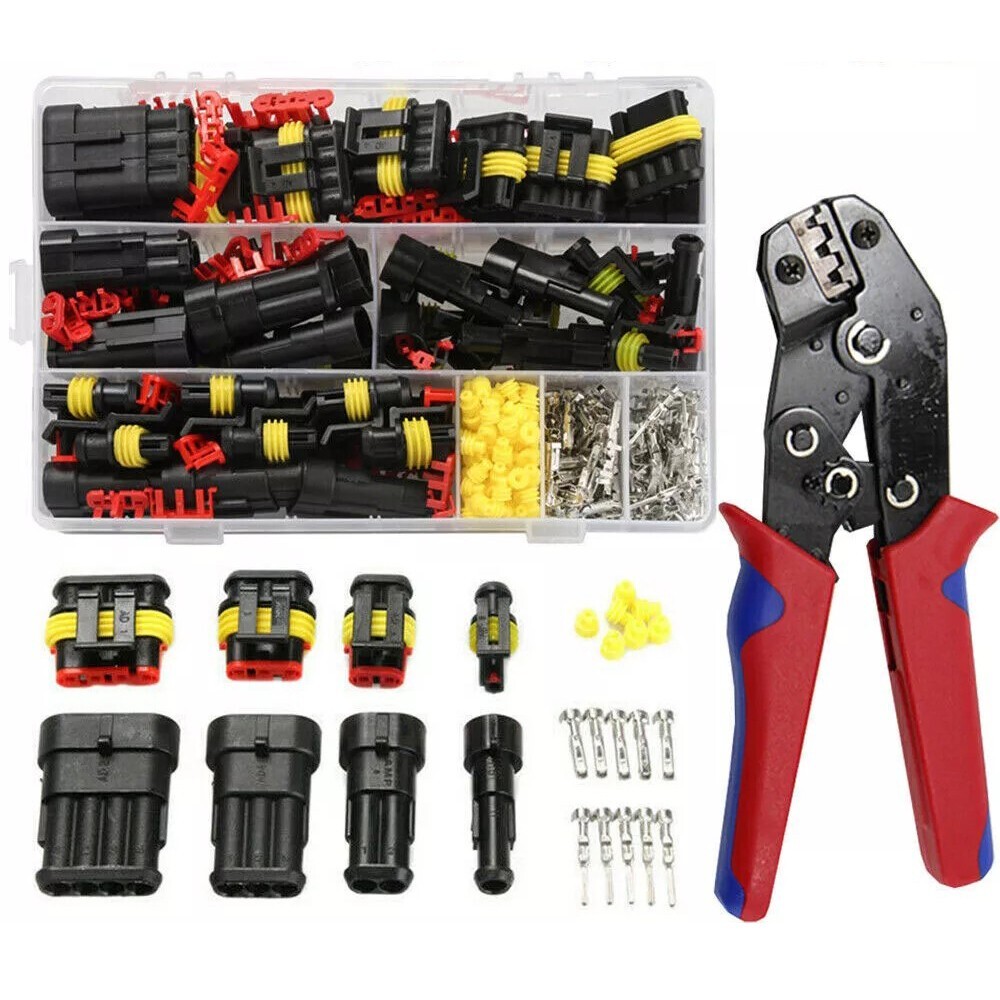 Check Plug Connectors 352 Pcs 12V Electrical Terminal Wire Connectors Plug Kits 1/2/3/4 Pin ...
