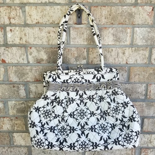 Double Shoulder Strap Kisslock Craft Project Tote (14X10X6) Crochet Knitting Bag