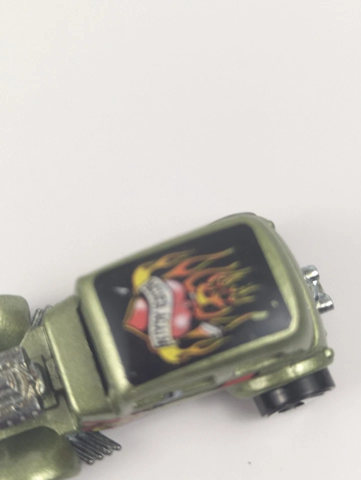 Coche de juguete Mattel vintage 1968 Hot Wheels '32 Ford Vicky "Nunca más" verde corazón Foto 3 de 4