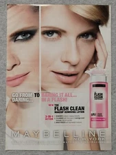 2013 Magazine Advertisement Page Maybelline Flash Clean Makeup Remover Print Ad