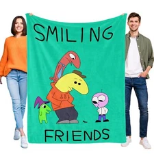 Smiling Friends Flannel Blanket Soft Bed Sofa Throw Birthday Gift for Kids