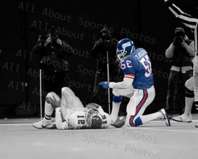 1986 NY Giant Lawrence Taylor Takes Down Randall Cunningham Photo Print Poster