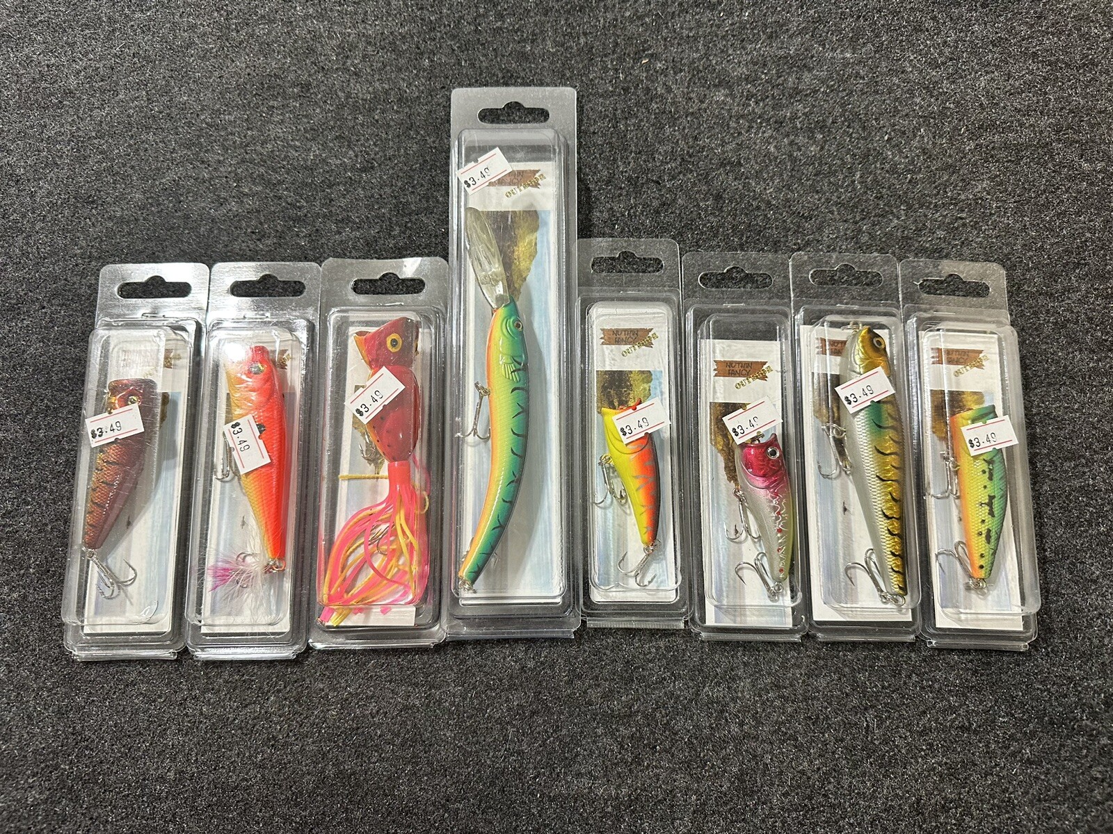 Nuthin Fancy Fishing Lure 8 Piece Lot, Poppers, Divers, Swim Baits, Rattles NICE - Image 1