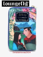 Cartera LOUNGEFLY Disney Castillo Mulan 8" x 4" Cremallera Alrededor Cremallera ¡NUEVA!