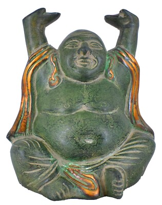 White Whale Brass Laughing Buddha for Wealth & Prosperity