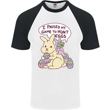 T-Rex Egg Hunt Mens S/S Baseball T-Shirt