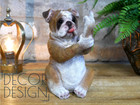 Up Yours Bulldog Figure Rude Funny Dog Ornament 18cm Resin Detailed Casting