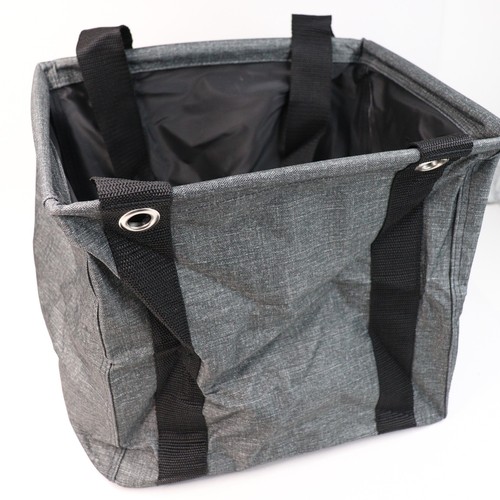 Thirty-One Small Utility Tote Charcoal Crosshatch 10 x 7 in Organizer - Picture 4 of 10
