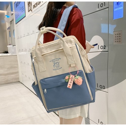 Durable School Backpack Canvas Travel Bag Fashion Schoolbag - Picture 11 of 17