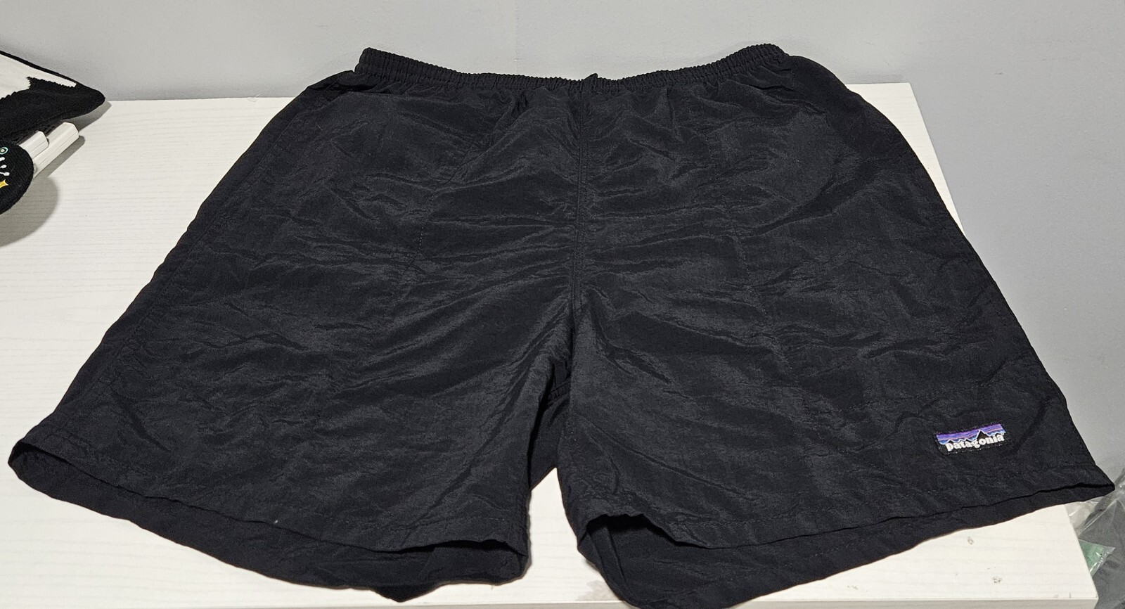 Patagonia Mens Black Dual Layer Nylon Pocket Drawstring Shorts Size L