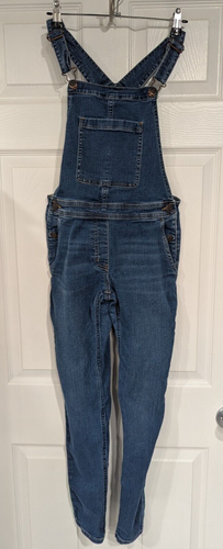 J Crew Crewcuts Girls Bib Overalls Size 14 Blue Tapered Leg Cotton Blend - Picture 2 of 19
