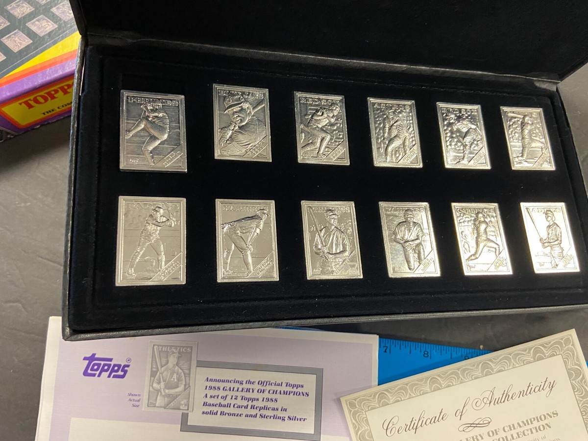 1988 TOPPS GALLERY OF CHAMPIONS SET (12) ALUMINUM CARDS NEW IN BOX