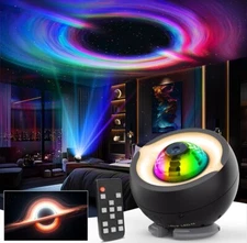 Interstellar Black Hole Light Projector W/Moving Green and Red Stars.