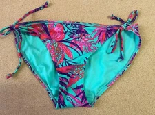 Marks & Spencer green floral hipster side tie bikini brief Size 8 New with Tags
