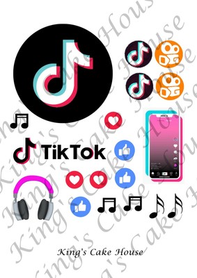Tik Tok Edible Cake Topper Sheet Birthday Cake Topper Music Tik Tok Ebay