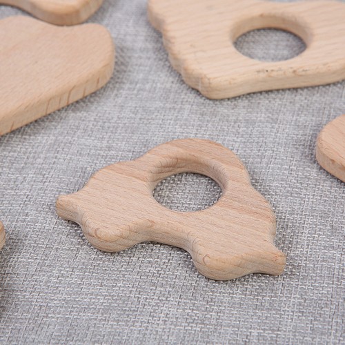 Natural Beech Wood Animals Teething Beads Baby DIY Chew Teether Jewelry Making - Picture 9 of 64