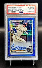 2020 BOWMAN DRAFT CHROME GARRETT MITCHELL BLUE REFRACTOR AUTO /150 PSA 10 SP