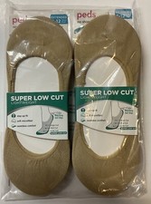 NIP Lot of 6 Pairs Peds Super Low Cut Lightweight No Show Liner Socks Nude 8-12