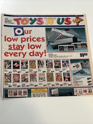 Toys R Us Store 1989 Fold Out Newspaper Ad Circular Catalog Rare GI Joe Uzi Vtg