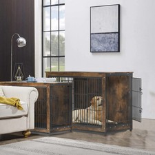 Wooden Large Pet Dog Crate Kennel Cage Storage Display End Table for Home Office