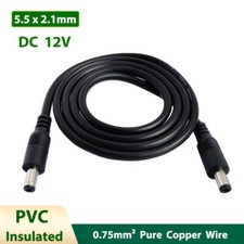 5.5x2.1mm DC Power Supply Extension Lead Cable 12V Male to Male Adapters Wires