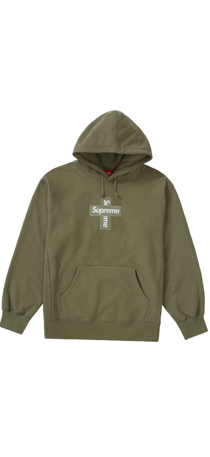 Sweat shirt à capuche logo Supreme Cross Box olive FW20 neuf petit sweat à capuche