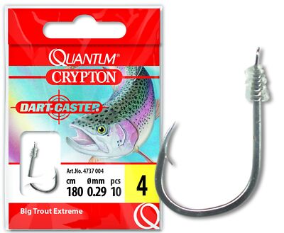Quantum Crypton Big Trout Vorfachhaken Black Nickel 180 cm Forellenhaken 