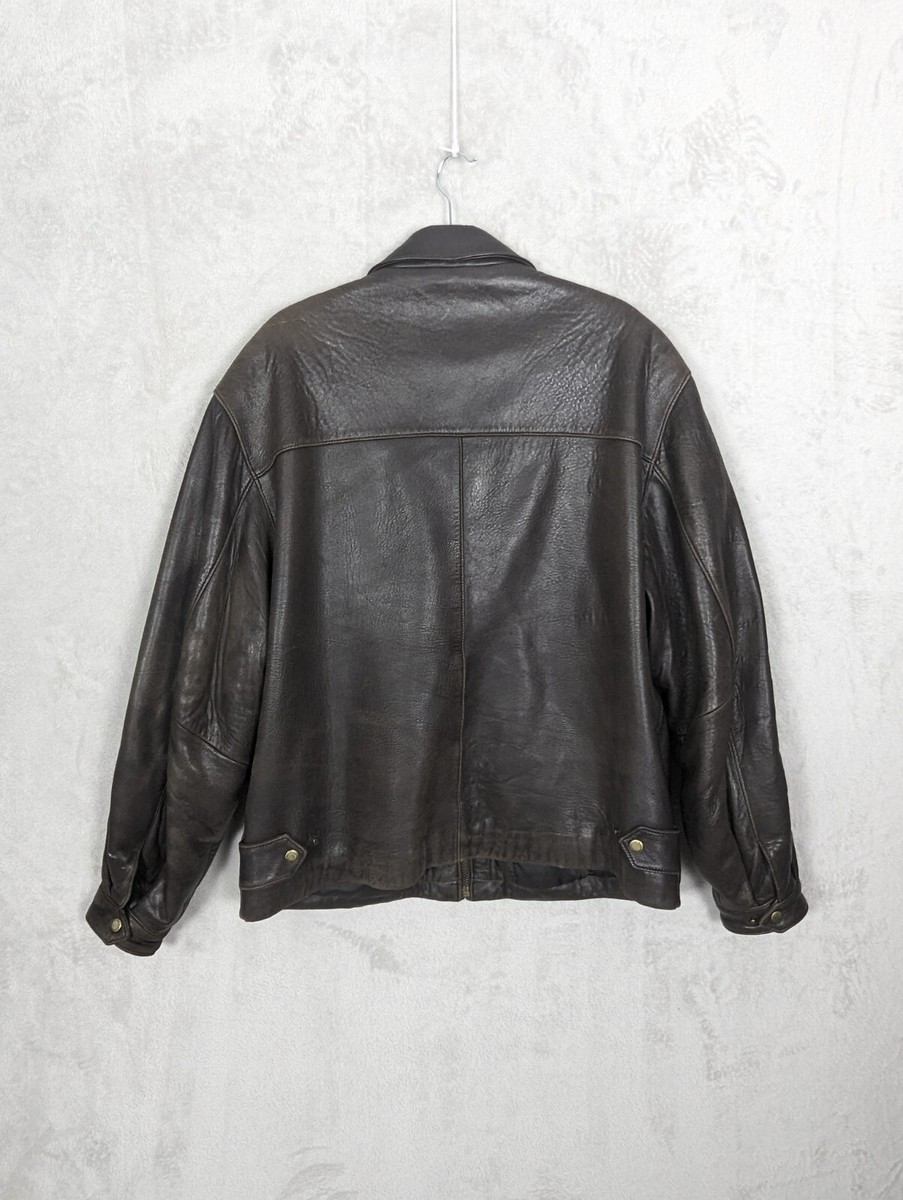 Couture by J. Park Lamb Leather Bomber Jacket Men's Size Xl Brown