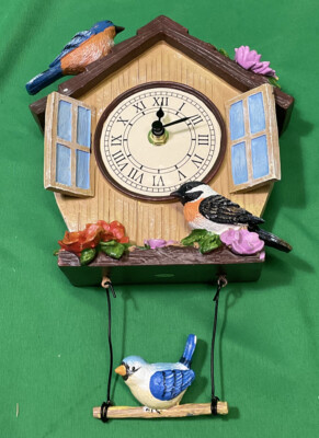 Hand-Painted Home Sweet Home Birds Wall Clock# 56436. | eBay