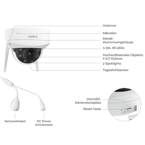 Reolink 8MP Überwachungskamera Aussen WiFi 6 Outdoor 5XOptischem Zoom RLC-843WA - Afbeelding 9 van 10