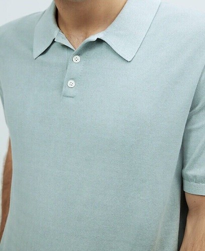 Madewell Sweater Polo Mens XL Green Gray Three Button Cotton Short Sleeve New - Imagen 7 de 17